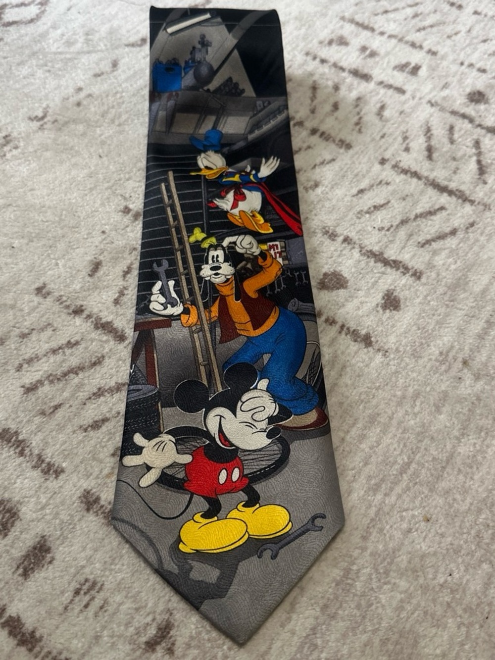 Vintage (90s) Mickey Unlimited Mickey and Friends Black Novelty Tie